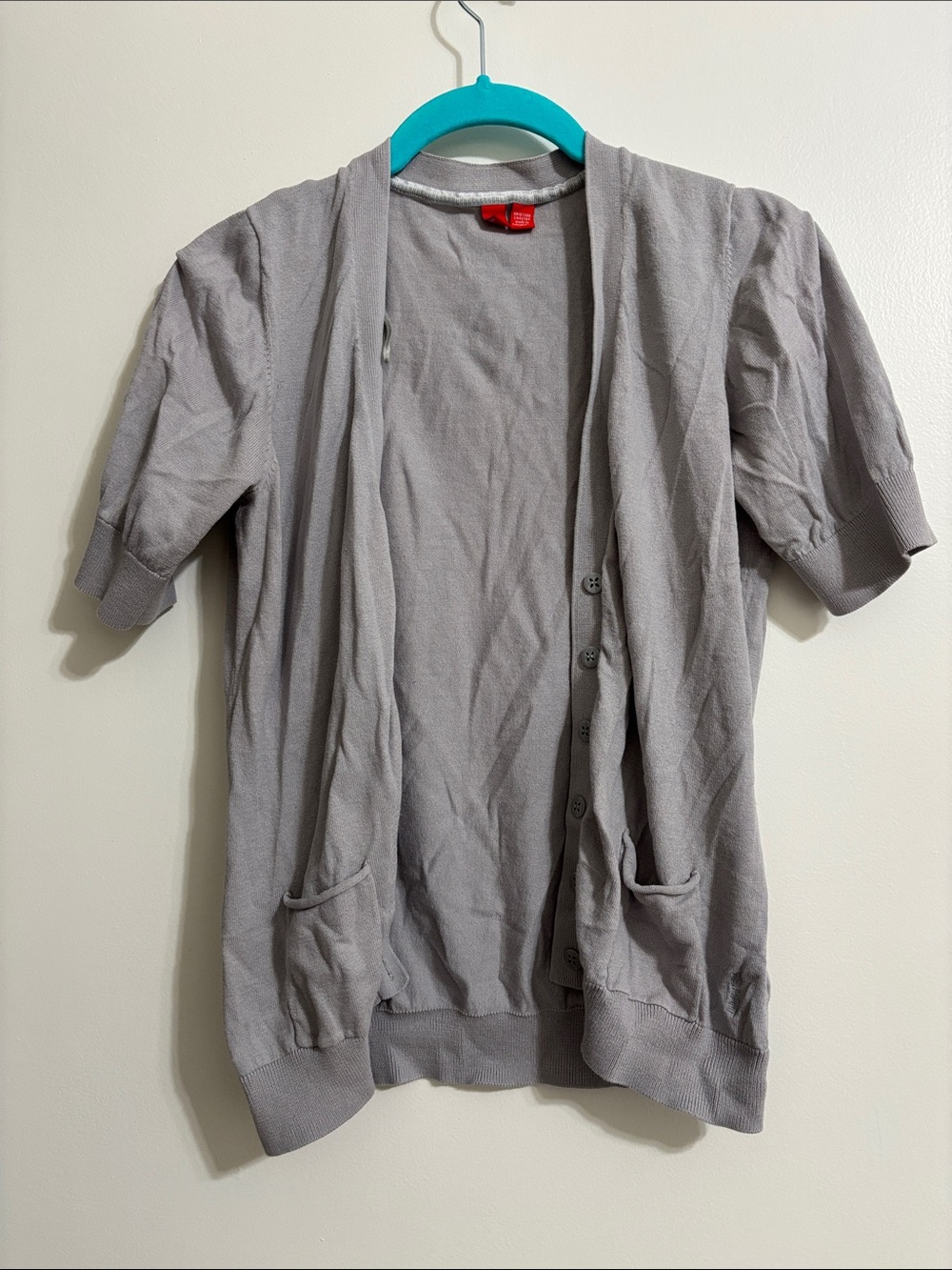 Spirit Light Gray Short Sleeve Cardigan